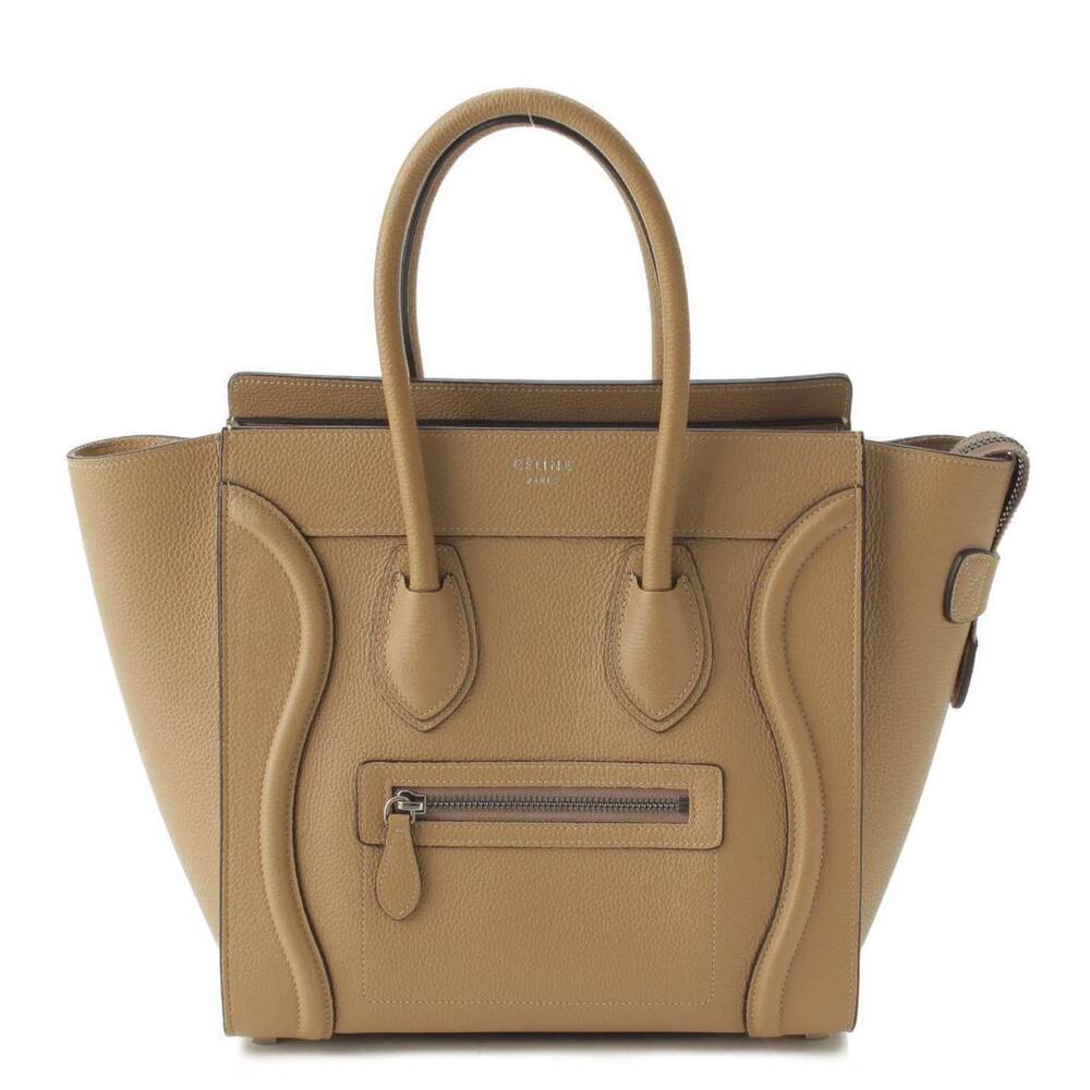 Celine Luggage 2way Shopper Drummed Calfskin Handbag Dune
